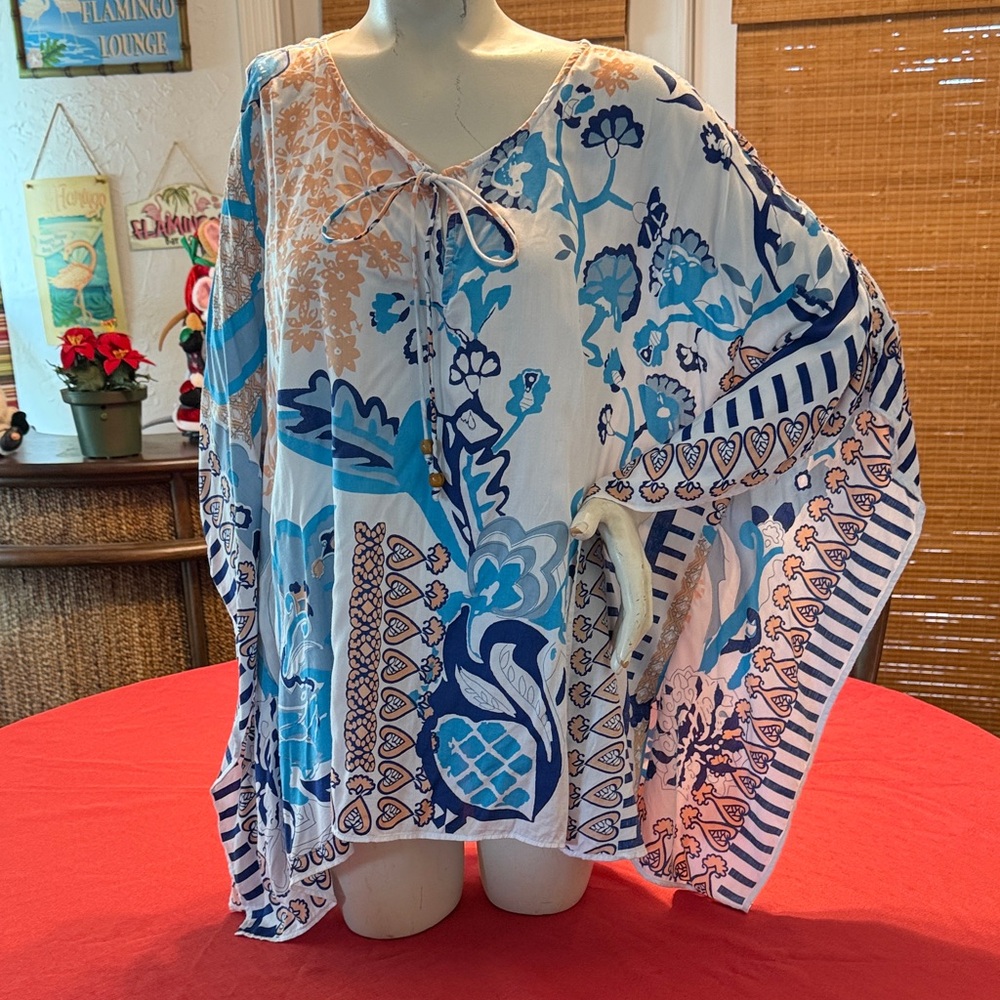 Chico's Blue and White Floral Top